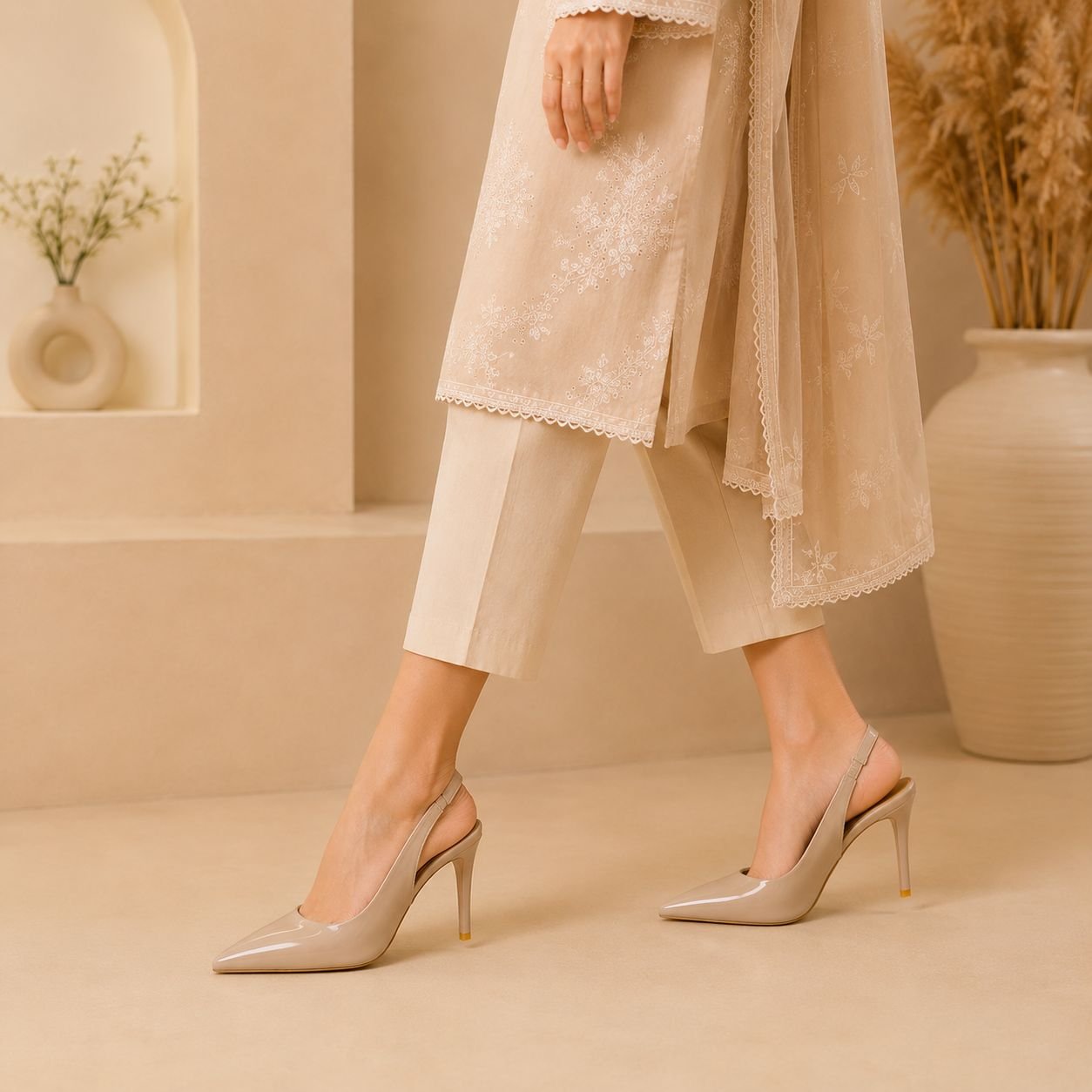 Nude High Heel Pumps - Image 3