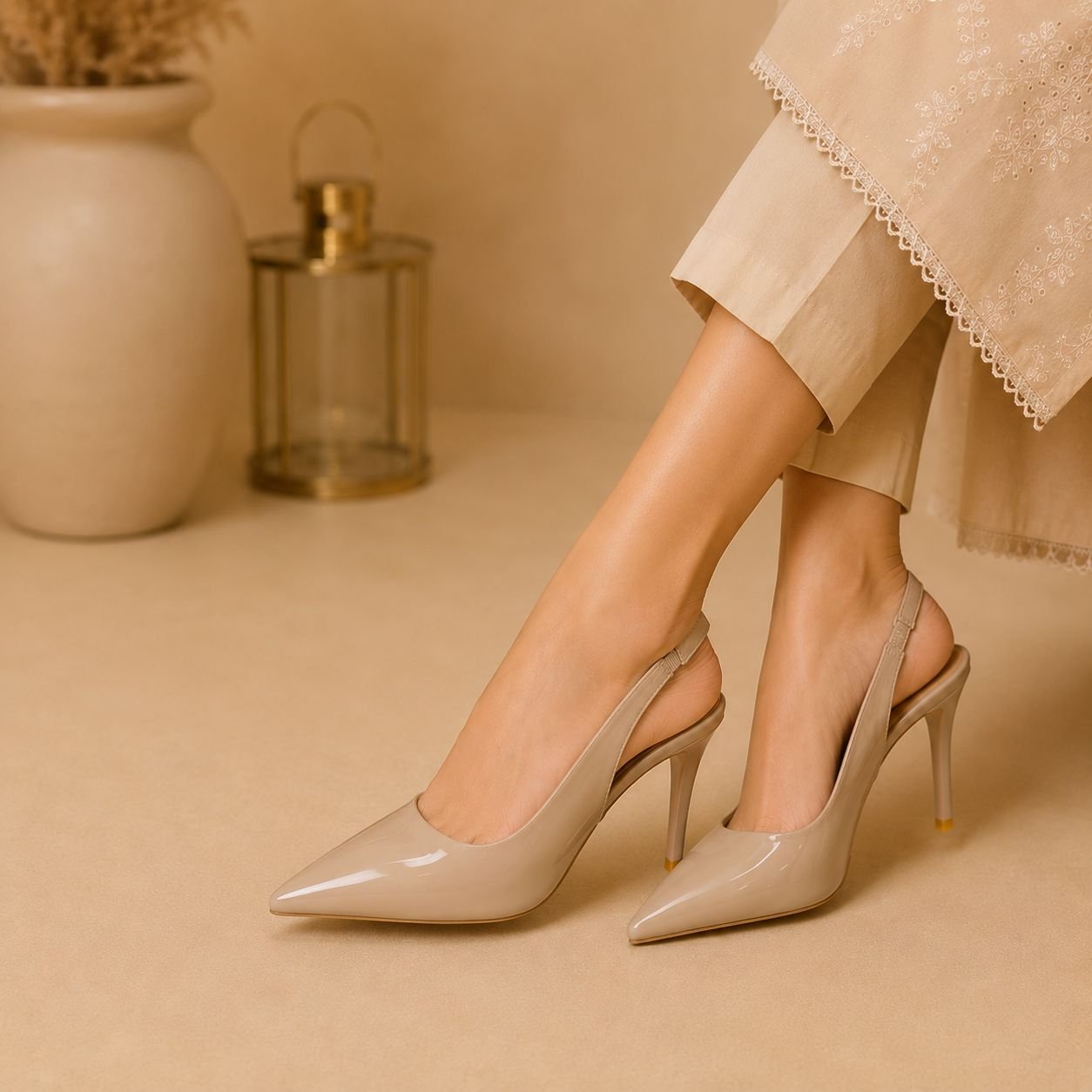 Nude High Heel Pumps - Image 2