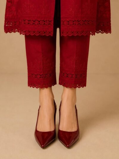 Glossy Maroon Pointed-Toe Heels